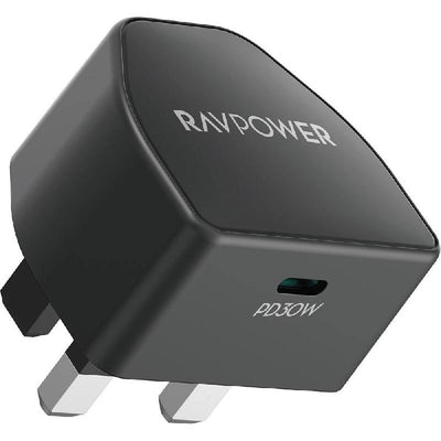 شاحن جداري راف باور GaN بقدرة 30 واط RP-PC1078 - اسود | Ravpower Wall Charger GaN 30W RP-PC1078 1C-Black