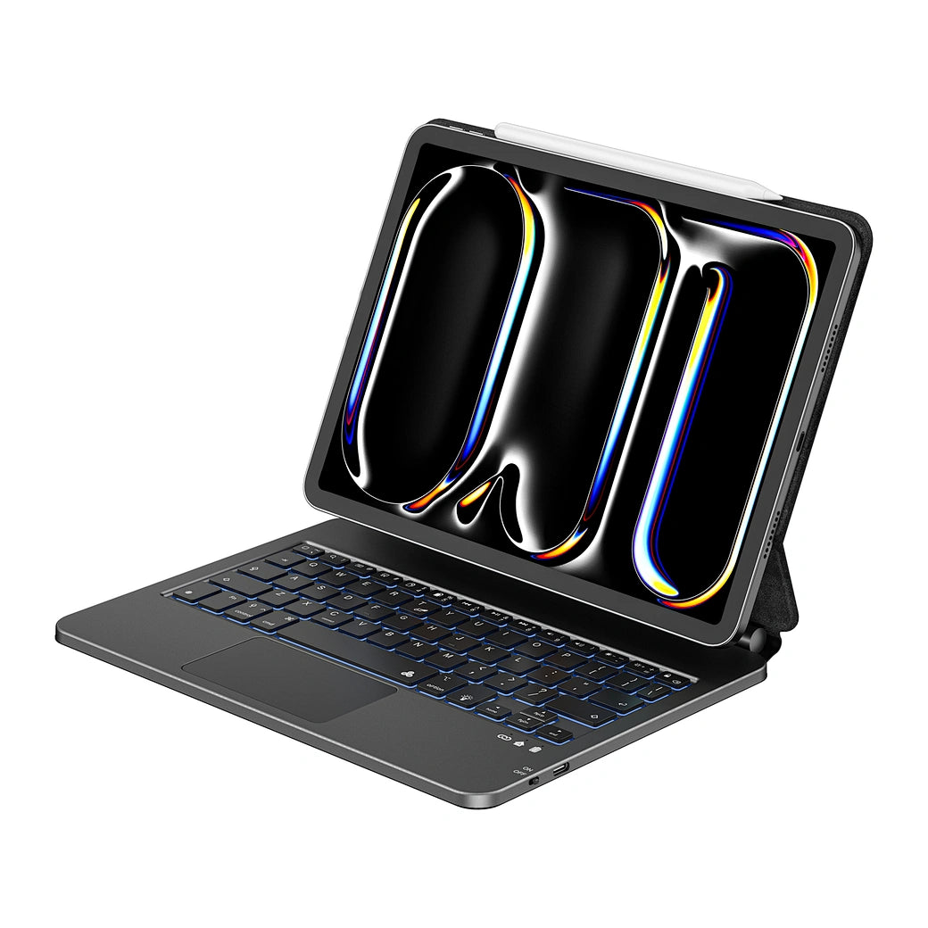 ماجيك كيبورد ويوو MK-003 مع اضائة خلفية وحافظة مغناطيسية للايباد اير 10.9 / 11 انش | WIWU Magic Keyboard MK-003 Tablet Magnetic Adsorption Keyboard Case with Backlit for iPad Air 2024 (10.9/11)