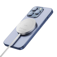 شاحن ويوو WI-W029 لاسلكي مغناطيسي بقدرة شحن 15 واط - ابيض | WiWU Wi-W029 Qi2.0 Magnetic Wireless Charger 15W - White