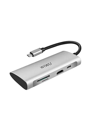 WiWU Alpha 7-di-1 Multiport USB C Hub Adaptera Laptopê ya Tîpa C Docking - Adaptera Laptopê ya Pirfonksiyonel a WiWU 7-di-1