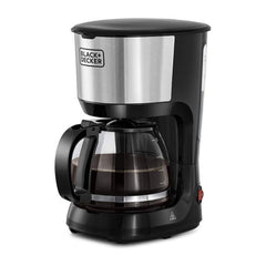 آلة صنع القهوة بلاك اند ديكر بقدرة 750 واط و سعة 1.25 لتر لتجربة قهوة مثالية - اسود و فضي | Black+Decker 750W 10-Cup Drip Coffee Maker 1.25L - Black & Silver