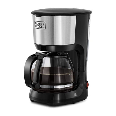 آلة صنع القهوة بلاك اند ديكر بقدرة 750 واط و سعة 1.25 لتر لتجربة قهوة مثالية - اسود و فضي | Black+Decker 750W 10-Cup Drip Coffee Maker 1.25L - Black & Silver