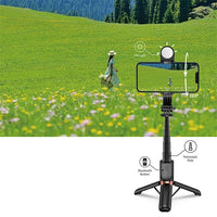 حامل سيلفي ويوو Wi-SE011 محمول مع تحكم عن بعد بلوتوث وإضاءة تجميل | WiWU Mini Portable Selfie Stick Wi-SE011 with Bluetooth Remote & Beauty Light