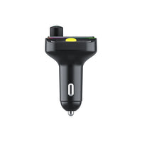 WiWU Wi-QC031 Bluetooth 5.3 Car FM Transmitter with RGB Lights & 38W Fast Charging | شاحن سيارة بلوتوث 5.3 مع إضاءة RGB وشحن سريع 38 واط