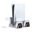 قاعدة تبريد وشحن متعددة الوظائف - Dobe TP5-3532 Multifunctional Cooling & Charging Stand - For PS5/Slim/Pro - White