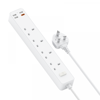 WiWU U01 Power Strip Socket With 4 AC 3 USB 20W PD - وصلة كهربائية بمنفذ يو اس بي سي و3 منافذ يو اس بي  بقدرة 20 واط من ويوو