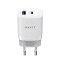 شاحن جداري هافيت UC30 Pro UK بتقنية GaN وقدرة 30W ومنفذين | Havit UC30 Pro UK 30W GaN Dual-Port Wall Charger