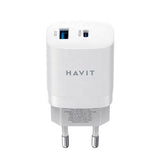 شاحن جداري هافيت UC30 Pro UK بتقنية GaN وقدرة 30W ومنفذين | Havit UC30 Pro UK 30W GaN Dual-Port Wall Charger