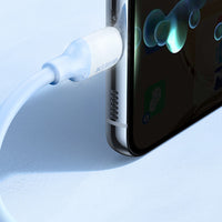 كيبل يوجرين USB-C إلى USB-C سيليكون شحن سريع أزرق 1م للابتوب والهواتف | UGREEN USB-C to USB-C Silicone Fast Charging Cable Blue 1M