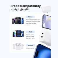 UGREEN 20W 2-Port Fast Charger UK Black - شاحن سريع يوجرين 20 واط منفذين أسود