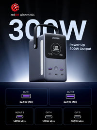 باور بانك يو جرين بسعة 48,000 مللي امبير وبقدرة شحن 300 واط مع شاشة ذكية | UGREEN 300W 48000mAh Power Bank with Smart Digital Display