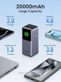 باور بانك يو جرين نيكسود بسعة 20,000 مللي امبير وبقدرة شحن 130 واط مع شاشة ذكية | UGREEN Nexode Power Bank 20000mAh 130W with Smart Digital Display