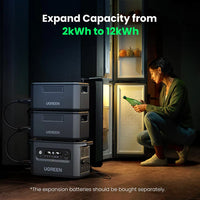 محطة طاقة محمولة يو جرين بسعة 2048 واط/ساعة وبقدرة 2300 واط مع شحن شمسي | Ugreen Portable Power Station LiFePO4 Battery Solar Generator - 2300W 2048Wh