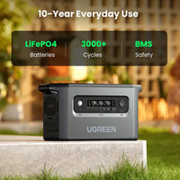 محطة طاقة محمولة يو جرين بسعة 2048 واط/ساعة وبقدرة 2300 واط مع شحن شمسي | Ugreen Portable Power Station LiFePO4 Battery Solar Generator - 2300W 2048Wh