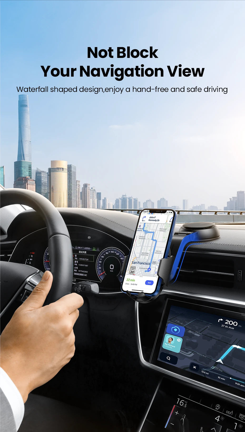 UGREEN Waterfall-Shaped Suction Cup Phone Mount | حامل هاتف بكوب شفط على شكل شلال من يوجرين