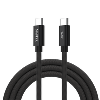 Master Braided 240W USB-C to USB-C Cable White - Travel Bundle