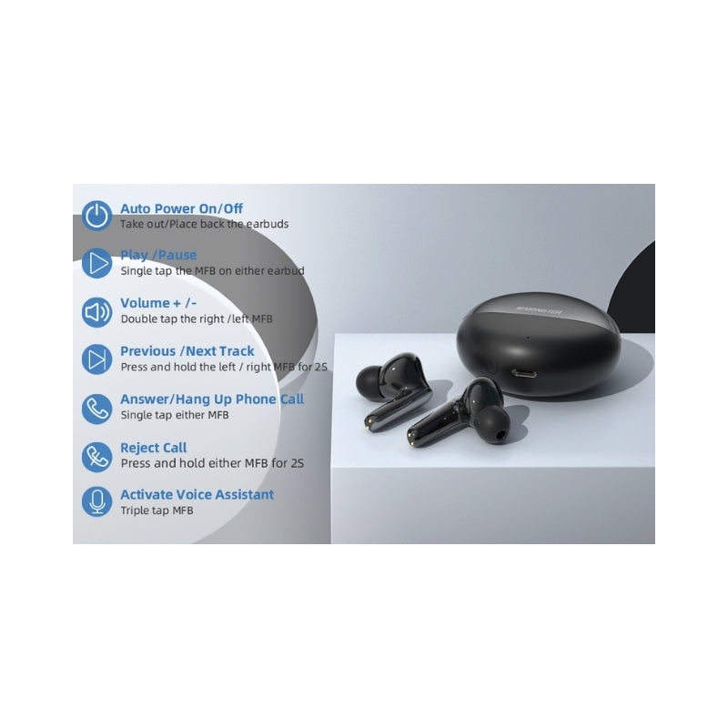Monster N-Lite 203 Wireless Earbuds AirLinks | سماعات مونستر إن لايت 203 إير لينكس اللاسلكية