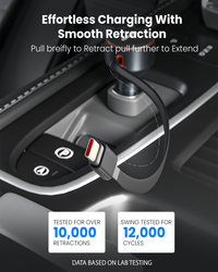 Moxedo 60W Retractable USB-C Car Charger - In use