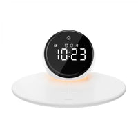 شاحن لاسلكي 15 واط مع منبه رقمي ومكبر صوت بلوتوث من ويوو - WIWU 15W Wireless Charger with Digital Alarm Clock and Bluetooth Speaker