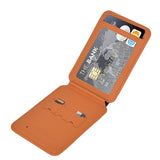محفظة بطاقات ويوو MW-005 المغناطيسية الجلدية مع تتبع Find My وحامل - بني | WiWU Mag Wallet FM MW-005 with Apple Find My and Stand - Brown