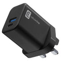 Şarjêra Cellularline GaN Dual 30W (Plug UK) - Şarjkirina bilez ji bo du cîhazan di carekê de
