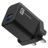 Şarjêra Cellularline GaN Dual 30W (Plug UK) - Şarjkirina bilez ji bo du cîhazan di carekê de