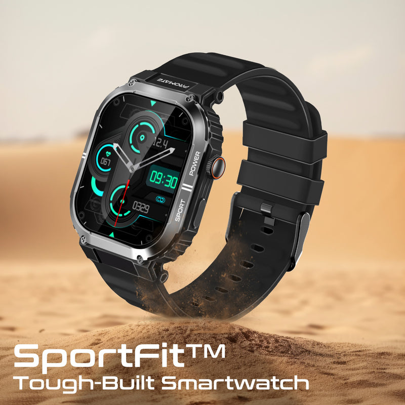 Promate XWatch-SL SportFit Smartwatch 2.01 inch IP68 Black-Angle