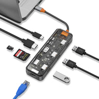 محول ويوو سايبر 8 في 1 بمنفذ تايب سي مع شحن سريع بقدرة 100 واط | WiWU CB008 Cyber 8 in 1 Type-C Hub 100W Charging