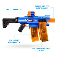 ZURU XSHOT Insanity Motorized Clip Mania with 72 Darts