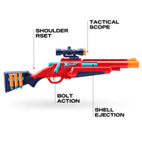 ZURU XSHOT Excel Bolt Action Ejector Shell with 8 Darts
